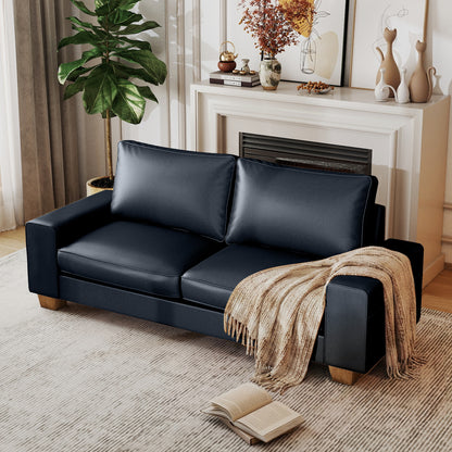 Blue-Faux Leather