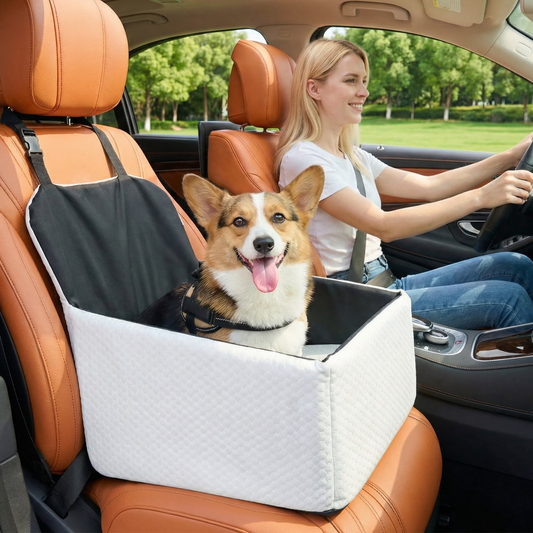 Poshby Dog Car Seat for Small Dogs, Portable Booster Car Seat with Patent Safe Buckles, for Pets up to 35lbs, Gray