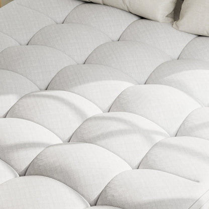 Poshby Twin XL Size Dual Layer 3 inch Mattress Topper,2 inch Gel Memory Foam and 1 inch Cooling Pillow Top Mattress Pad Cover for Back Pain,White