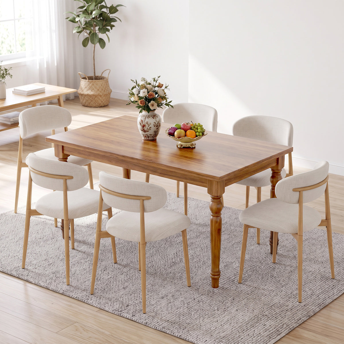 Beige cushion-Natural legs