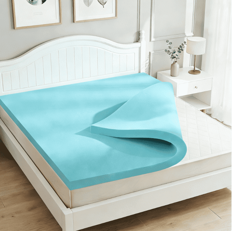 Poshby Full Size 2 inch Gel Memory Foam Mattress Topper,CertiPUR-US Certified,Cooling