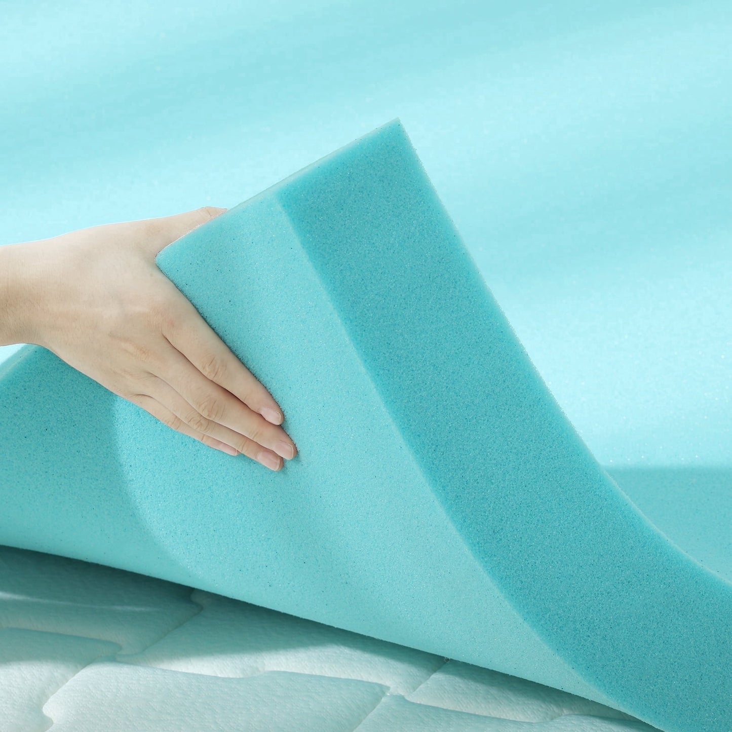 Poshby Full Size 2 inch Gel Memory Foam Mattress Topper,CertiPUR-US Certified,Cooling