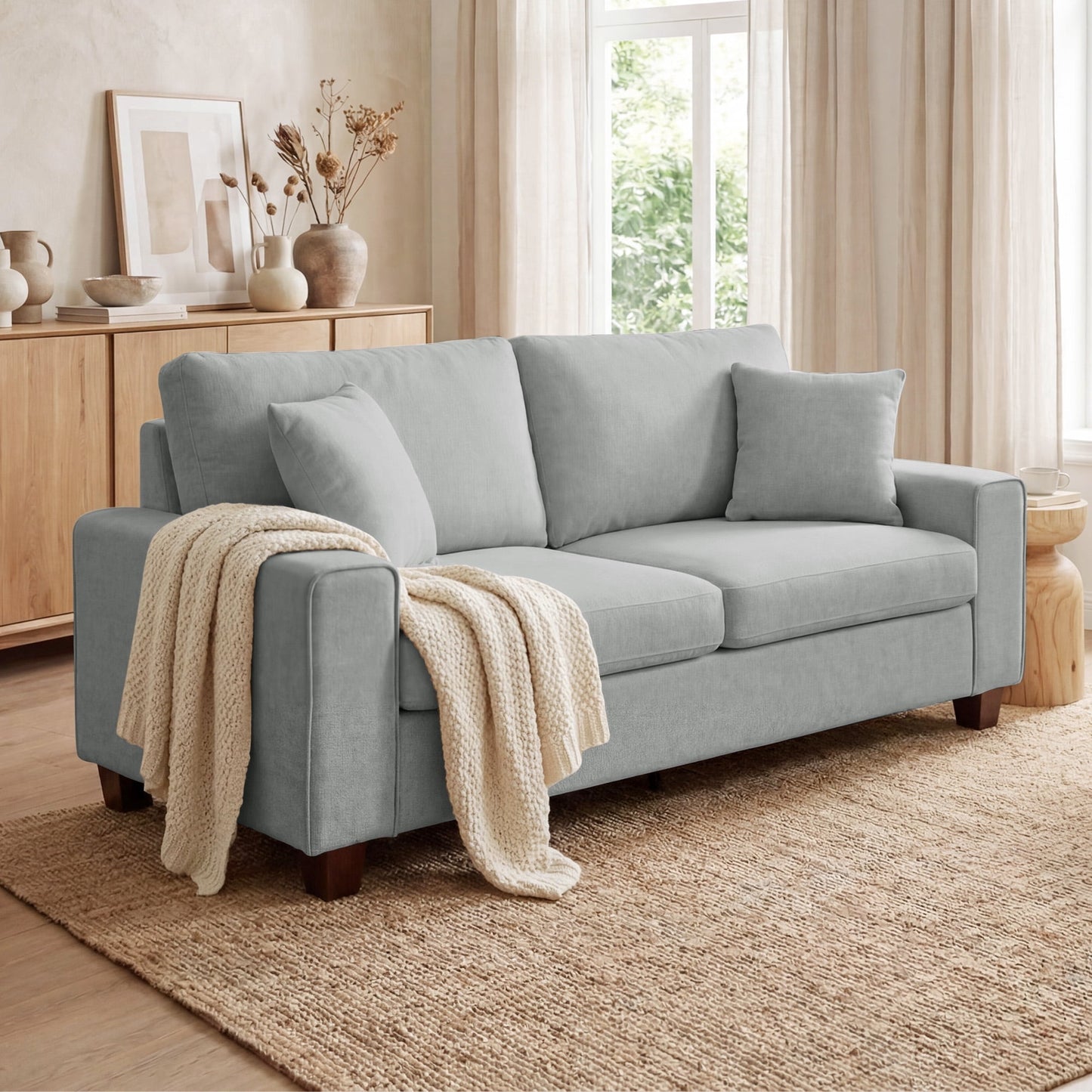 Light Gray-soft chenille fabric