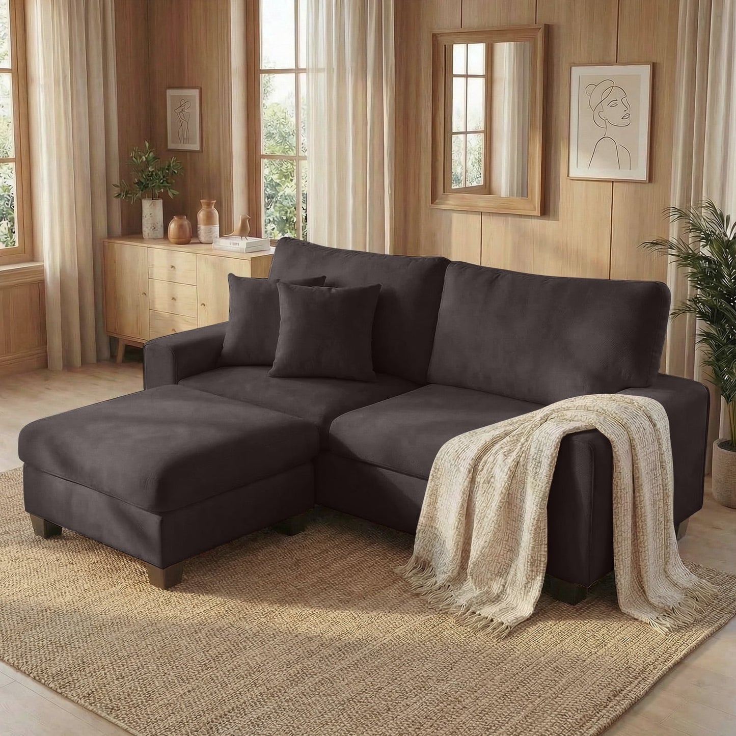 Dark Gray-soft chenille fabric