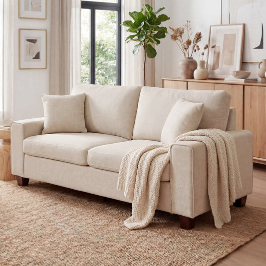 Beige-soft chenille fabric