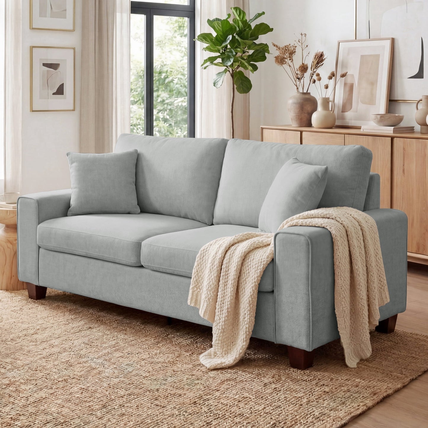 Light Gray-soft chenille fabric