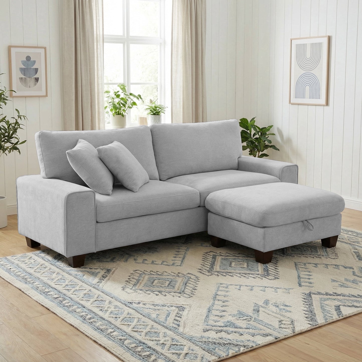 Light Gray-soft chenille fabric